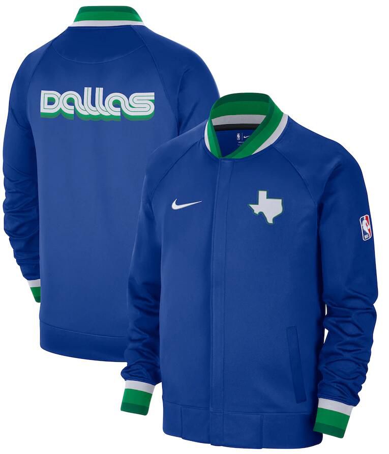 Men Dallas Mavericks Blue Nike City Edition Full Zip Jacket 2023 NBA Jersey->golden state warriors->NBA Jersey